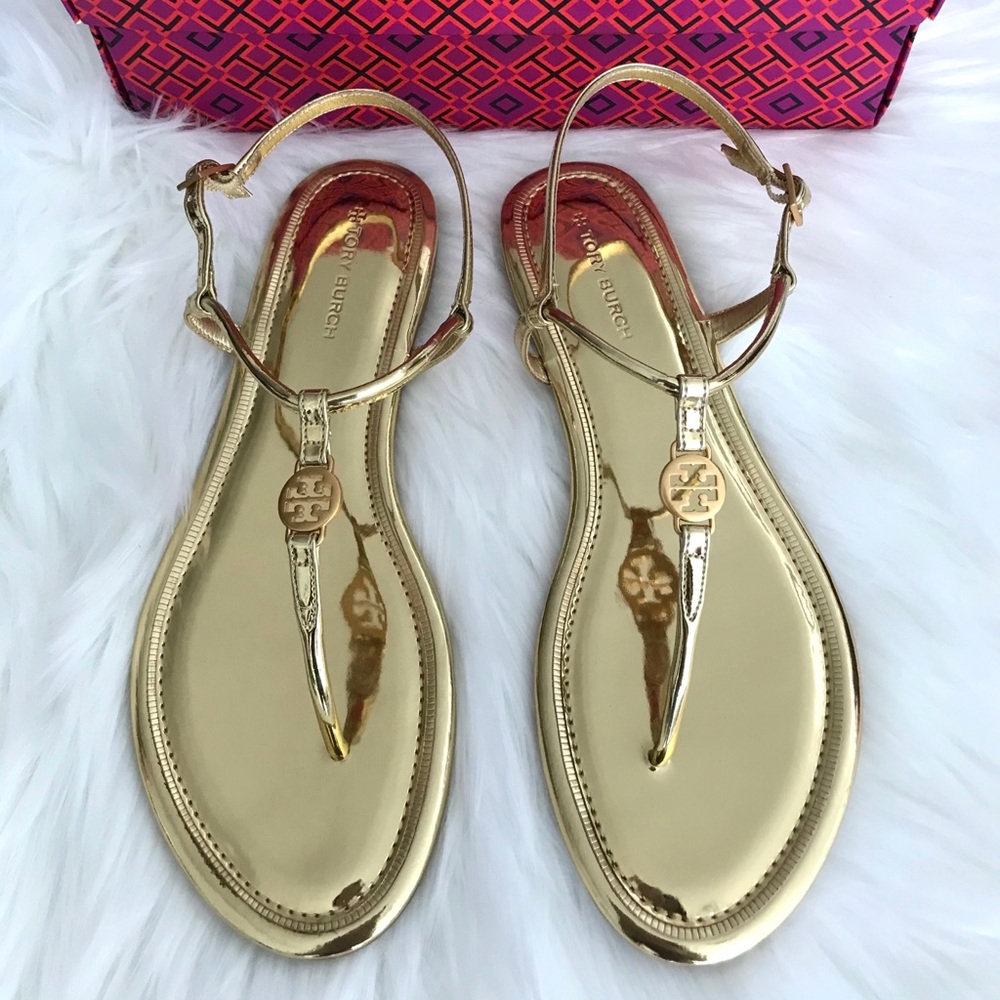 TORY BURCH Emmy Metallic Sold Out Sandals NIB